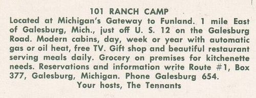 101 Ranch Motel and Restaurant - Old Postcard Back (newer photo)